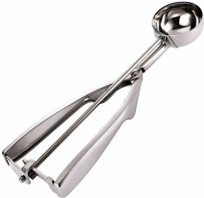 MOSHTU Ice Cream Scoop Cookie Dough Scooper with Trigger Stainless Steel Ice-cream Spoon(Pack of 1)