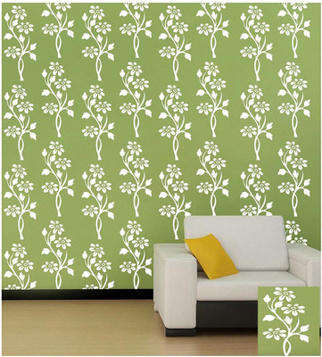 shine interiors WallStencils Wall Stencil Stencil 03 Bloom Stencil(Pack of 1, Reusable DIY Wall Stencil Painting for Home Decor ( 16 inch x 24 inch))