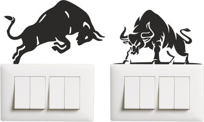 Psychedelic Collection 9 cm Decorative Multicolour Switch Board Light Board Sticker Self Adhesive Sticker(Pack of 2)