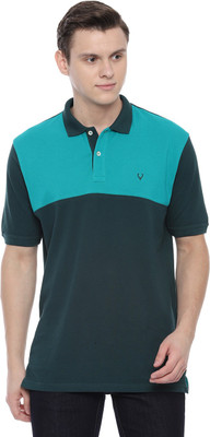 Allen Solly Colorblock Men Polo Neck Green T-Shirt