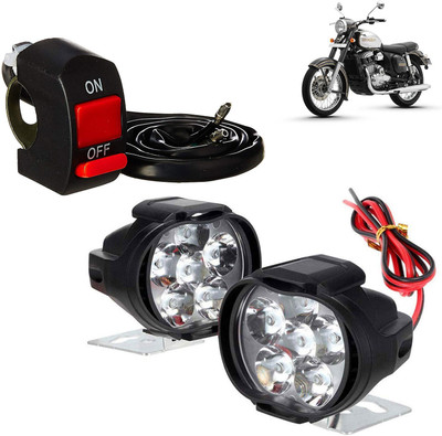 Ramanta 2x 6LEDs Black Case Lamp Jawa Fog Lamp Motorbike LED (12 V, 10 W)(Universal For Bike, Pack of 2)