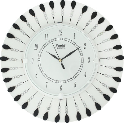 Ajanta Analog 33 cm X 33 cm Wall Clock(White, With Glass)