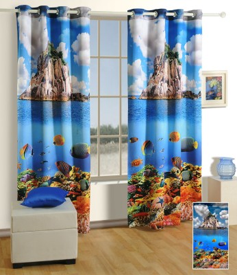 SWAYAM 228 cm (7 ft) Silk Window Curtain Single Curtain(Cartoon, Multicolor)