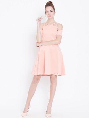 DODO & MOA Women Fit and Flare Pink Dress