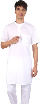 Rajubhai Hargovindas Men Solid Straight Kurta(White)