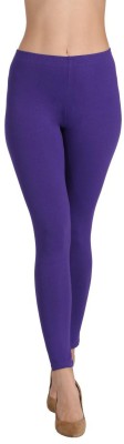 Groversons Paris Beauty Ankle Length  Ethnic Wear Legging(Purple, Solid)