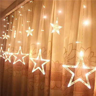 spark world 138 LEDs 3.51 m Yellow Color Changing, Flickering, Steady Star Rice Lights(Pack of 1)