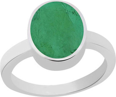 CLEAN GEMS Natural Emerald Gemstone Sterling Silver Emerald Ring