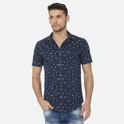 mufti-men-printed-casual-blue-shirt-7