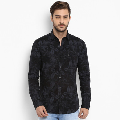 mufti-men-printed-casual-black-shirt