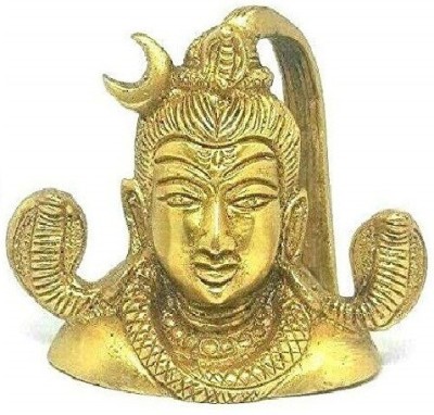 indeasia srijan Brass Lord God Shiva Shiv Shivlinga Rudra Statue Idol Figurine Religious Decorative Showpiece  -  7 cm(Brass, Gold)