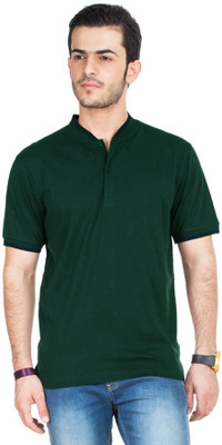 Concepts Solid Men Polo Neck Dark Green T-Shirt