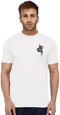 Aseria Printed Men Round Neck White T-Shirt