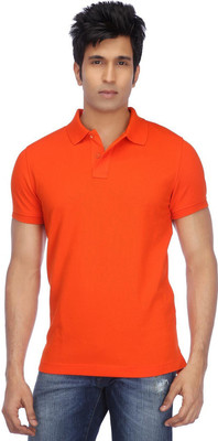 Concepts Solid Men Polo Neck Orange T-Shirt