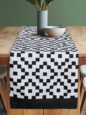 Dekor World Black 180 cm Table Runner(Cotton)