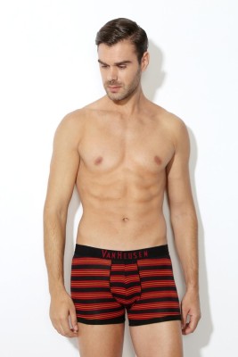 VAN HEUSEN Men Men Red Striped Colour Fresh No Ride Up Trunks Brief