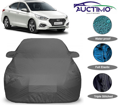 AUCTIMO Car Cover For Hyundai Fluidic Verna 4S (With Mirror Pockets)(Grey)