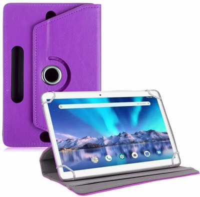 TGK Flip Cover for Lava Magnum-XL 10.1 inch Tablet Rotating Leather Case(Purple, Shock Proof)