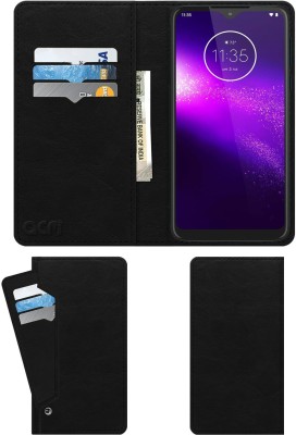 ACM Wallet Case Cover for Moto One Macro(Black, Cases with Holder, Pack of: 1)