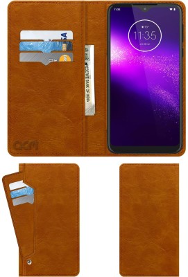 ACM Wallet Case Cover for Motorola One Macro(Gold, Cases with Holder, Pack of: 1)