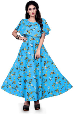 rahul Flared/A-line Gown(Light Blue)