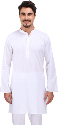 Rajubhai Hargovindas Men Solid Straight Kurta(White)