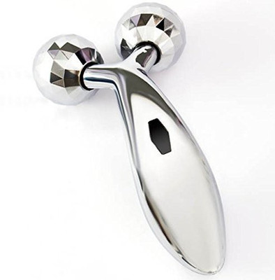 Prabhu Sales Massager 3D Roller Face Massager 3D Y Shape Aluminium 360 Rotate Big Roller Massager(Silver)