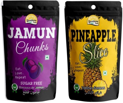 Kamdhenu Foods Dried Fruit Jamun Chunks and Pineapple Slice Healthy Snacks Combo Pack (Pack of 2) Assorted Fruit(2 x 100 g)