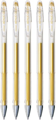 PENAC FX-3 GEL BALL PEN 0.8MM METALLIC GOLD Pack of 5 Gel Pen(Pack of 5, Gold)