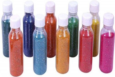 teetos Pack of 10 Rangoli Powder(Multicolor)