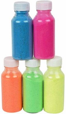 teetos Pack of 5 Rangoli Powder(Multicolor)