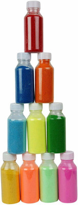 teetos Pack of 10 Rangoli Powder(Multicolor)