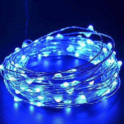 SAVORADE 20 LEDs 2 m Blue Steady Strip Rice Lights(Pack of 10)