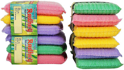batwada Scratch Proof Scrubber Pads / Scrubbing Pads Scrub Sponge(Regular, Pack of 12)
