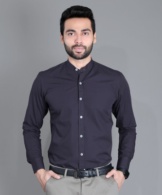 5TH ANFOLD Men Solid Formal Grey Shirt