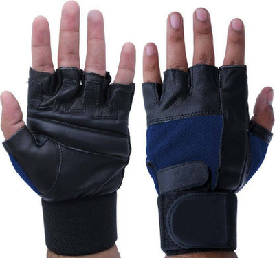 JMO27Deals Weight Lifting Palm & Wrist Support Gym & Fitness Gloves(Blue, Black)