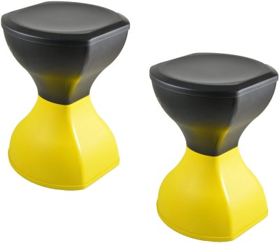 AMAZE ACTIONWARE Pinakin Foldable ( Yellow-Black ) (2 PCS. ) Seating Table For Living & Bedroom Outdoor & Cafeteria Stool(Yellow, DIY(Do-It-Yourself))