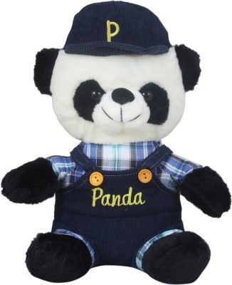 Tickles Sitting Dressed Panda Soft Plush Toy For Kids  - 30 cm(Blue)