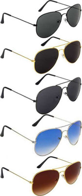 singco Aviator Sunglasses(Black, Blue, Brown)