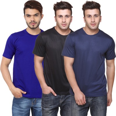 FUNKY GUYS Solid Men Round Neck Multicolor T-Shirt