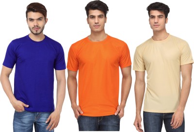 FUNKY GUYS Solid Men Round Neck Multicolor T-Shirt