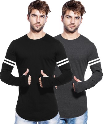 Buy That Trendz Printed Men Round Neck Black, Grey T-Shirt