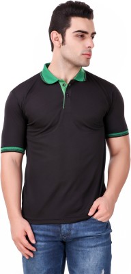 Concepts Solid Men Polo Neck Black T-Shirt