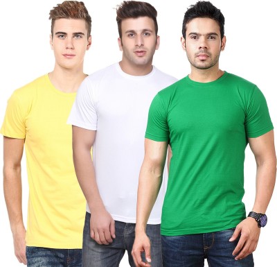 KETEX Solid Men Round Neck Multicolor T-Shirt