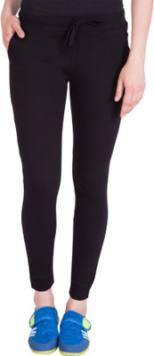 Kissero Solid Women Black Track Pants