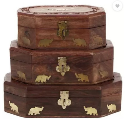 VROY@LS PRIDE Makeup Jewellery Box Set for storage & organiser make up Vanity Box(Brown)