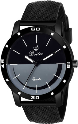 BRITEX Mesh Strap All Black Smiley Multicolor Dial Quartz Mechanism Sports Water Resistant Watch for Boys Analog Watch - For Men