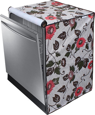 KingMatters Dishwasher  Cover(Width: 60 cm, Grey, Red)
