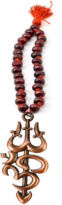 faynci Copper Om Trishul Wooden Chandan Mala Decorative Shpwpeace Car Hanging Ornament(Pack of 1)