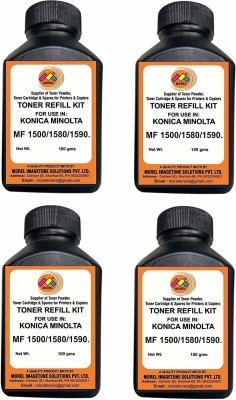 MOREL TONER POWDER BOTTLE FOR USE IN KONICA MINOLTA MF 1500 / 1580 / 1590 PRINTER PACK 4 Black Ink Toner